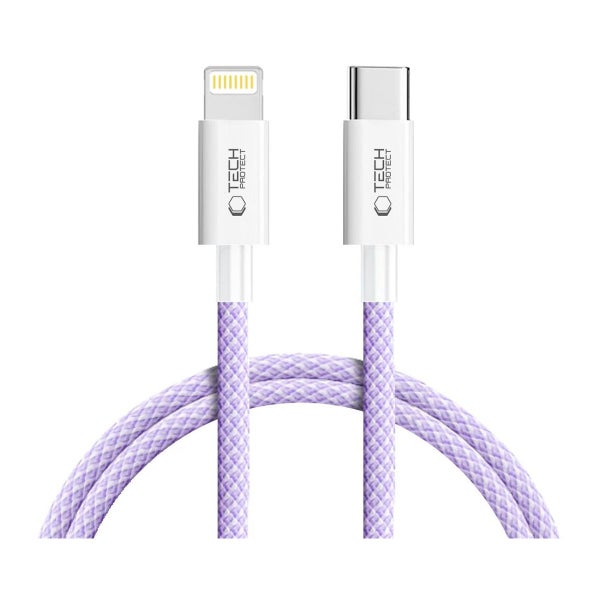 Tech-Protect Ultraboost Lite PD27W/3A Lightning -kaapeli, 100cm violetti