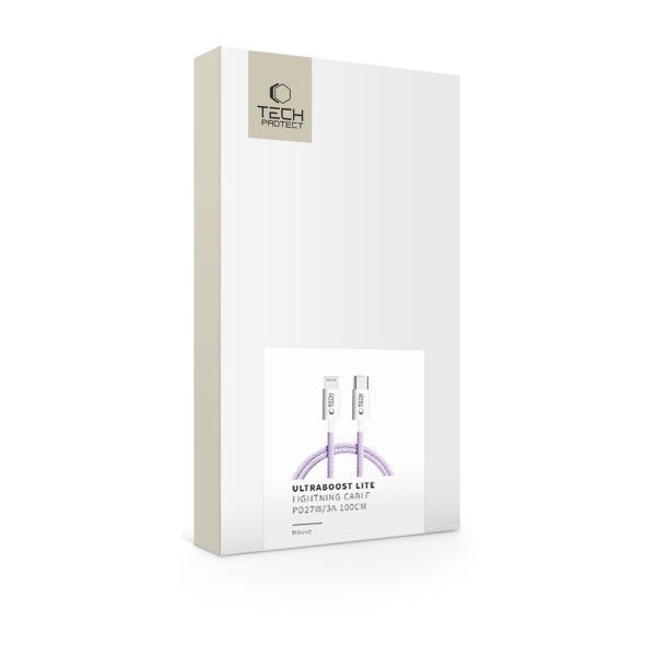Tech-Protect Ultraboost Lite PD27W/3A Lightning -kaapeli, 100cm violetti