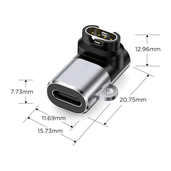 Tech-Protect Ultraboost USB-C adapteri Garmin-&auml;lykellolle, Harmaa