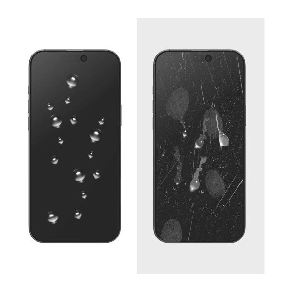 Tech-Protect Quick Set+ iPhone 13 / 13 Pro / 14 / 16e / 17e -panssarilasi asennustelineell&auml;, Yksityissuoja (2-pack)