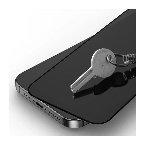 Tech-Protect Quick Set+ iPhone 13 / 13 Pro / 14 / 16e / 17e -panssarilasi asennustelineell&auml;, Yksityissuoja (2-pack)