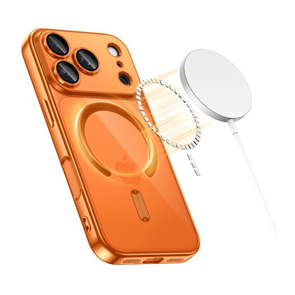 Tech-Protect MagSafe MagFlex iPhone 17 Pro -suojakuori, Shiny Cosmic Orange