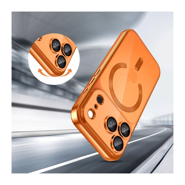 Tech-Protect MagSafe MagFlex iPhone 17 Pro -suojakuori, Shiny Cosmic Orange