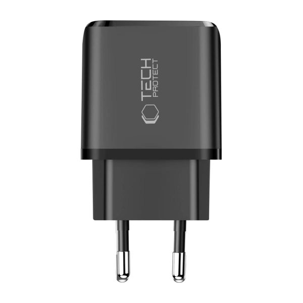 Tech-Protect NCA45W-GAN2 QC -verkkolaturi ja USB-C -kaapeli, Musta