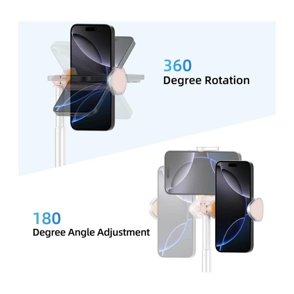 Tech-Protect L09S Bluetooth -selfiekeppi jalustalla, Vaaleanpunainen