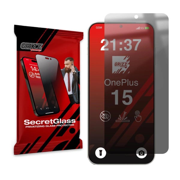 Grizz SecretGlass OnePlus 15 5G -hybridilasi, Yksityissuoja