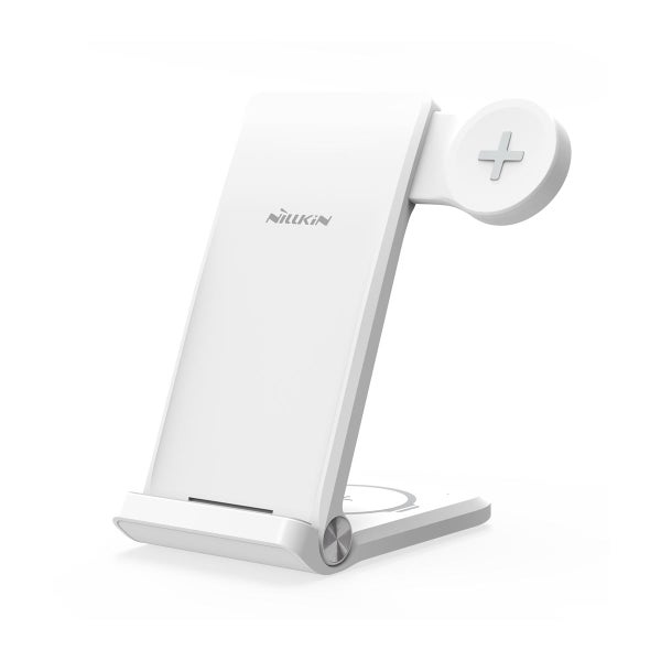 Nillkin PowerTrio 3-in-1 latausasema &auml;lypuhelimelle ja Samsung-&auml;lykellolle, Valkoinen