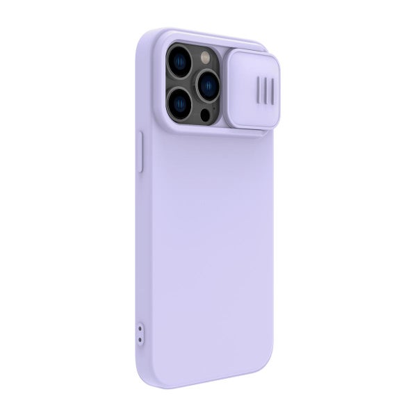 Nillkin iPhone 14 Pro Max CamShield Silky Silicone -suojakuori, Violetti