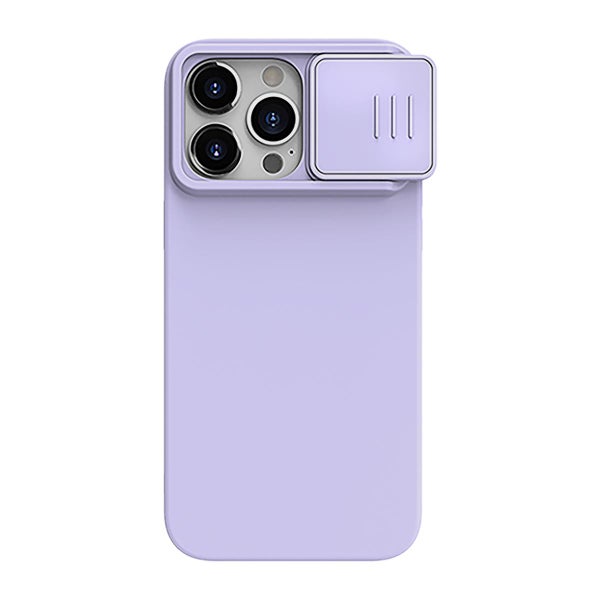 Nillkin MagSafe iPhone 15 Pro Max CamShield Silky Silicone -suojakuori, Violetti