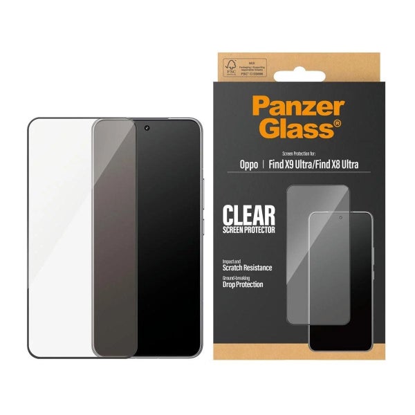 PanzerGlass OPPO Find X9 Ultra 5G Ultra-Wide -panssarilasi, FastFit-asennusapurilla, musta