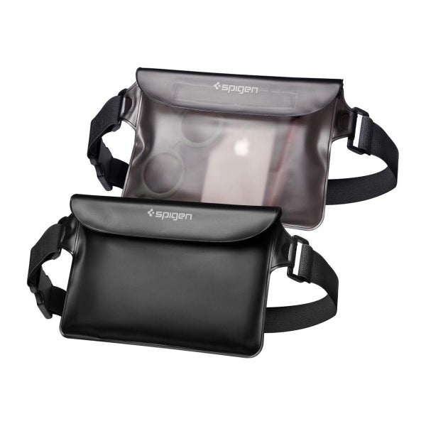 Spigen A620 vedenpit&auml;v&auml; vy&ouml;laukku, Musta (2-pack)