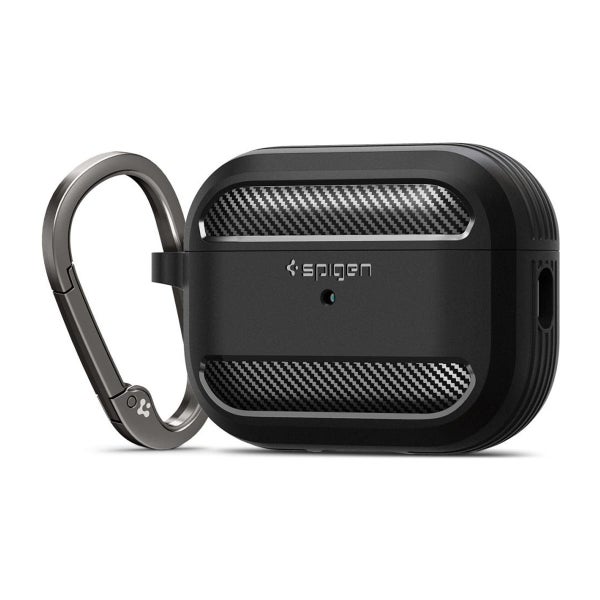 Spigen Rugged Armor AirPods Pro / Pro 2 suojakuori latauskotelolle, Musta