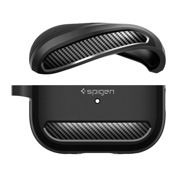 Spigen Rugged Armor AirPods Pro / Pro 2 suojakuori latauskotelolle, Musta