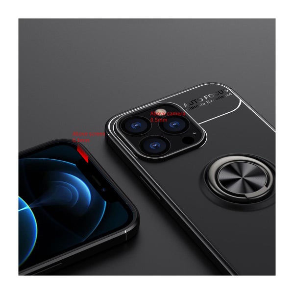 Apple iPhone 14 Pro Max suojakuoret sormuksella, Musta