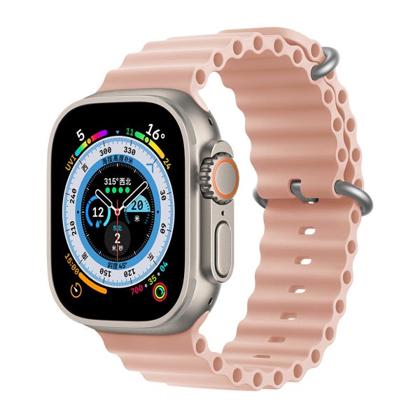 Vahva silikoniranneke Apple Watch 42 / 44 / 45 / 46 / 49 mm -&auml;lykellolle, Pinkki