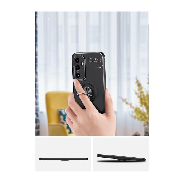 Galaxy A54 5G suojakuoret sormuksella, Musta