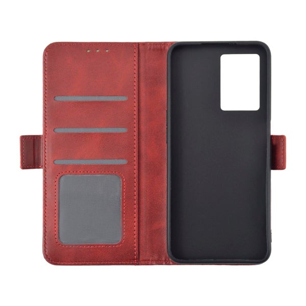 Oppo A77 5G Lompakkokotelo, Ekonahkaa eri v&auml;reiss&auml;