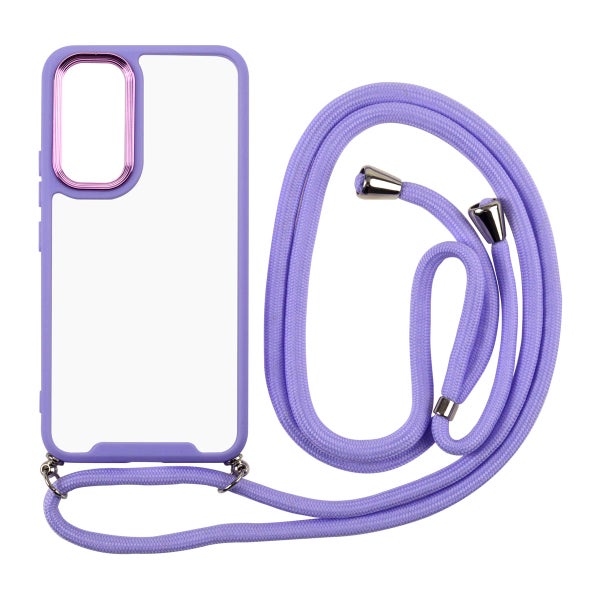 Galaxy A54 5G -suojakuori irrotettavalla kaulahihnalla, Violetti