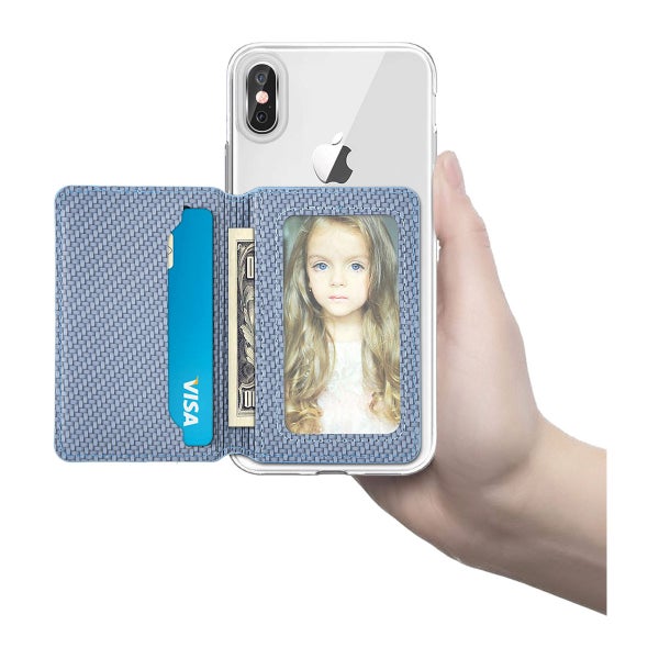 Korttikotelo RFID-suojauksella, Teippikiinnitys, sininen