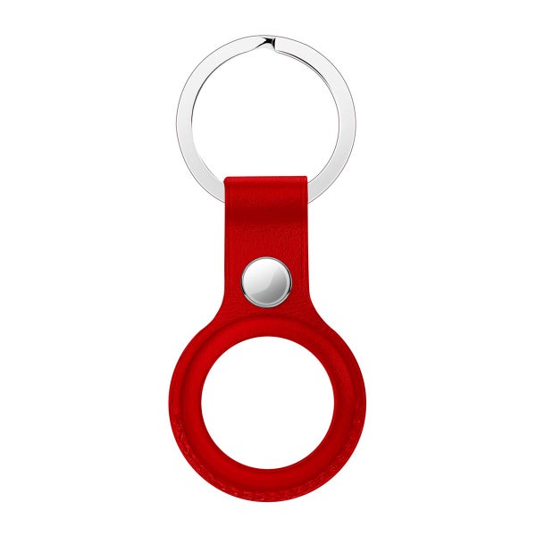 Apple AirTag -kotelo avaimenper&auml;ll&auml;, Aitoa nahkaa, punainen