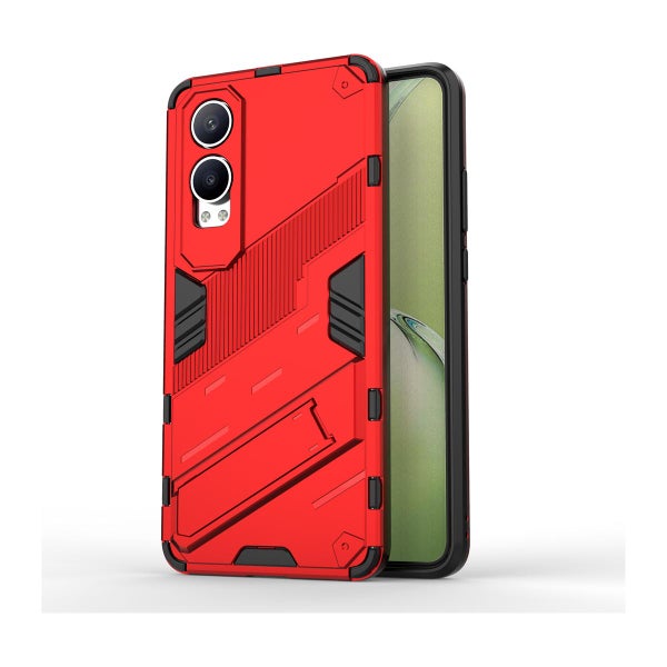OnePlus Nord CE 4 Lite 5G suojakuori jalalla, Punainen