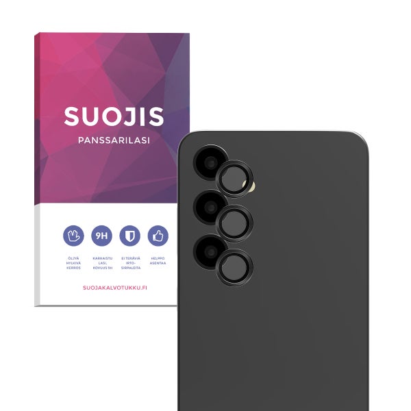 Galaxy S25 5G Suojis-panssarilasi, takakameroille mustilla kehyksill&auml;