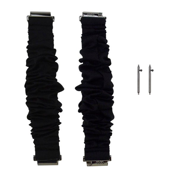 Yleissopiva Scrunchie-ranneke 20 mm -&auml;lykellolle, Musta