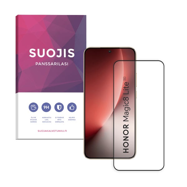Honor Magic8 Lite 5G Suojis-panssarilasi, koko n&auml;yt&ouml;lle
